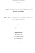 Cover page: Investigation of the Seismic Nucleation Phase of Large Earthquakes Using Broadband Teleseismic Data