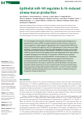 Cover page: Epithelial miR-141 regulates IL-13–induced airway mucus production