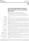 Cover page: Do sensory stimulation programmes have an impact on consciousness recovery?