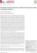 Cover page: Microbiome-based classification models for fresh produce safety and quality evaluation.