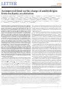 Cover page: An improved limit on the charge of antihydrogen from stochastic acceleration.