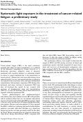 Cover page: Systematic light exposure in the treatment of cancer‐related fatigue: a preliminary study