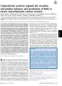 Cover page: Cryptochrome proteins regulate the circadian intracellular behavior and localization of PER2 in mouse suprachiasmatic nucleus neurons