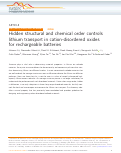 Cover page: Hidden structural and chemical order controls lithium transport in cation-disordered oxides for rechargeable batteries