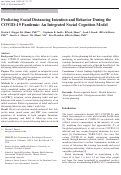 Cover page: Predicting Social Distancing Intention and Behavior During the COVID-19 Pandemic: An Integrated Social Cognition Model