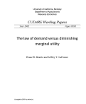 Cover page of The law of demand versus diminishing marginal utility