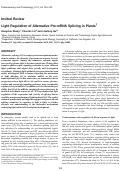 Cover page: Light Regulation of Alternative Pre‐mRNA Splicing in Plants