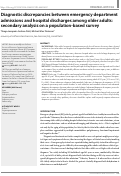 Cover page: Diagnostic discrepancies between emergency department admissions and hospital discharges among older adults: secondary analysis on a population-based survey