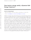 Cover page: Does horizon entropy satisfy a quantum null energy conjecture?