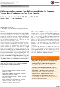 Cover page: Differences in Incremental Cost-Effectiveness Ratios for Common Versus Rare Conditions: A Case from Oncology