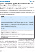 Cover page: Tumor Site Immune Markers Associated with Risk for Subsequent Basal Cell Carcinomas