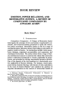 Cover page: Emotion, Power Relations, And Restorative Justice: A Review of <em>Compulsory Compassion</em> by Annalise Acorn