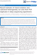 Cover page: Biased estimates of clonal evolution and subclonal heterogeneity can arise from PCR duplicates in deep sequencing experiments