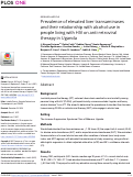 Cover page: Prevalence of elevated liver transaminases and their relationship with alcohol use in people living with HIV on anti-retroviral therapy in Uganda