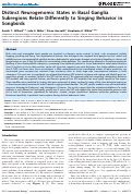 Cover page: Distinct Neurogenomic States in Basal Ganglia Subregions Relate Differently to Singing Behavior in Songbirds