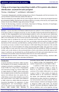 Cover page: Fitting and comparing competing models of the species abundance distribution: assessment and prospect