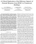 Cover page: A Critical Exploration of the Efficiency Impacts of Demand Response From HVAC in Commercial Buildings