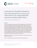 Cover page: International Clientelistic Networks and International Fora: The Case of Venezuela at the United Nationals General Assembly (1999–2015)