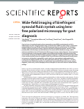 Cover page: Wide-field imaging of birefringent synovial fluid crystals using lens-free polarized microscopy for gout diagnosis