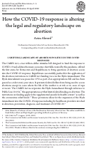 Cover page: How the COVID-19 Response is Altering the Legal and Regulatory Landscape on Abortion