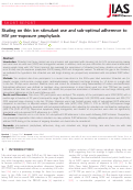 Cover page: Skating on thin ice: stimulant use and sub‐optimal adherence to HIV pre‐exposure prophylaxis