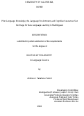 Cover page: Prior Language Knowledge, the Language Environment, and Cognitive Resources Set the Stage for New Language Learning in Multilinguals