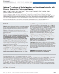 Cover page: National Prevalence of Social Isolation and Loneliness in Adults with Chronic Obstructive Pulmonary Disease.