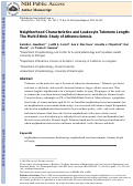 Cover page: Neighborhood characteristics and leukocyte telomere length: The Multi-Ethnic Study of Atherosclerosis