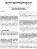 Cover page: The Role of End-to-End Congestion Control in Networks with Fairness-Enforcing Routers