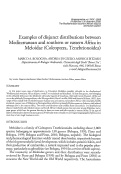 Cover page: Examples of disjunct distributions between Mediterranean and southern or eastern Africa in Meloidae (Coleoptera, Tenebrionoidea)