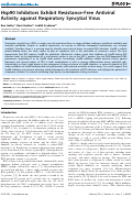 Cover page: Hsp90 Inhibitors Exhibit Resistance-Free Antiviral Activity against Respiratory Syncytial Virus