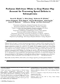 Cover page: Perfusion shift from white to gray matter may account for processing speed deficits in schizophrenia