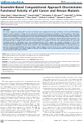 Cover page: Ensemble-based computational approach discriminates functional activity of p53 cancer and rescue mutants.