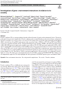 Cover page: Investigation of gene-environment interactions in relation to tic severity.