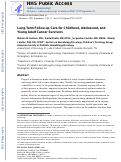 Cover page: Long-term Follow-up Care for Childhood, Adolescent, and Young Adult Cancer Survivors