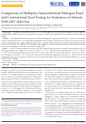 Cover page: Comparison of Multiplex Gastrointestinal Pathogen Panel and Conventional Stool Testing for Evaluation of Patients With HIV Infection