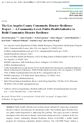 Cover page: The Los Angeles County Community Disaster Resilience Project — A Community-Level, Public Health Initiative to Build Community Disaster Resilience