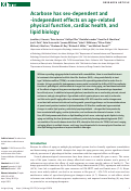 Cover page: Acarbose has sex-dependent and independent effects on age-related physical function, cardiac health and lipid biology