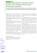 Cover page: Hospital Characteristics and Breast Cancer Survival in the California Breast Cancer Survivorship Consortium.
