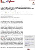 Cover page: B Cell Receptor Repertoire Analysis in Malaria-Naive and Malaria-Experienced Individuals Reveals Unique Characteristics of Atypical Memory B Cells