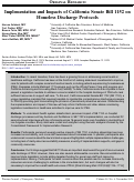 Cover page: Implementation and Impacts of California Senate Bill 1152 on Homeless Discharge Protocols