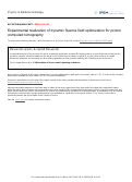 Cover page: Experimental realization of dynamic fluence field optimization for proton computed tomography