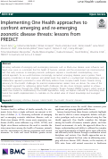 Cover page: Implementing One Health approaches to confront emerging and re-emerging zoonotic disease threats: lessons from PREDICT