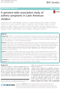 Cover page: A genome-wide association study of asthma symptoms in Latin American children