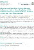 Cover page: Extracorporeal Shockwave Therapy Alleviates Inflammatory Pain by Down-Regulating NLRP3 Inflammasome in Experimental Chronic Prostatitis and Chronic Pelvic Pain Syndrome.