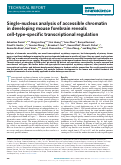 Cover page: Single-nucleus analysis of accessible chromatin in developing mouse forebrain reveals cell-type-specific transcriptional regulation