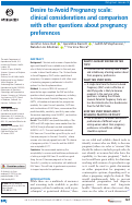 Cover page: Desire to Avoid Pregnancy scale: clinical considerations and comparison with other questions about pregnancy preferences.