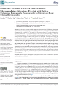 Cover page: Duration of Diabetes as a Risk Factor for Retinal Microvasculature Alterations Detected with Optical Coherence Tomography Angiography in Patients without Clinical Retinopathy