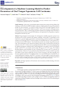 Cover page: Development of a Machine Learning Model to Predict Recurrence of Oral Tongue Squamous Cell Carcinoma.