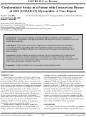 Cover page: Cardioembolic Stroke in a Patient with Coronavirus Disease of 2019 (COVID-19) Myocarditis: A Case Report